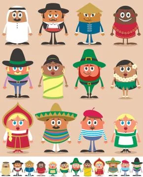 Nationalities Part 1 Stock Illustration