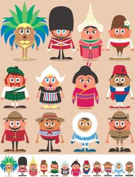 Nationalities Part 2 Stock Illustration