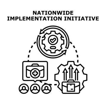 Nationwide implementation initiative concept developing business strategy Stock Illustration