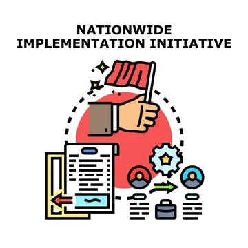 Nationwide implementation initiative concept developing business strategy Stock Illustration
