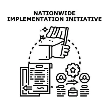 Nationwide implementation initiative concept developing business strategy Stock Illustration
