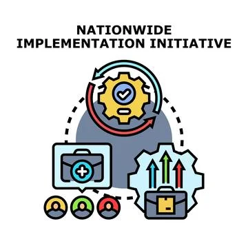 Nationwide implementation initiative concept developing business strategy Illustrazione stock