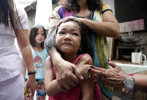 Nationwide measles response immunization program, Manila, Philippines - 13 Feb 2 Foto stock