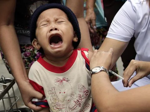 Nationwide measles response immunization program, Manila, Philippines - 13 Feb 2 Stock Photos