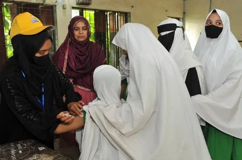 Nationwide Typhoid Vaccination Program 2025 in Bangladesh Photos