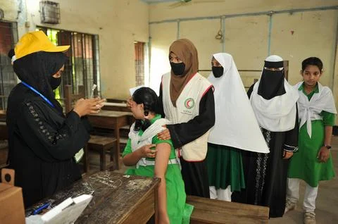 Nationwide Typhoid Vaccination Program 2025 in Bangladesh Photos