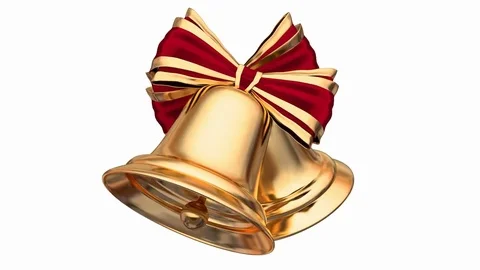 Native 60 fps looping 3D animation of the golden Christmas bells Stockbeeldmateriaal 80273138