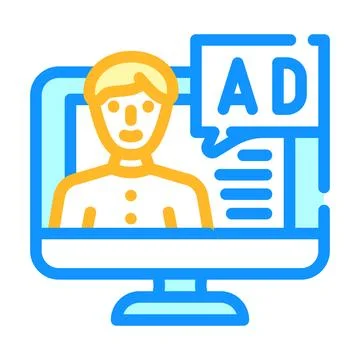 Native advertising color icon vector illustration 스톡 일러스트