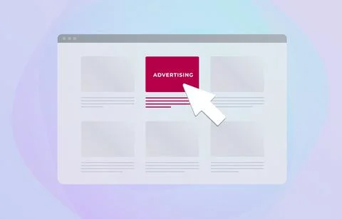 Native Advertising flat vector concept illustration. Programmatic targeting and Stock Illustration