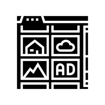 Native advertising glyph icon vector illustration Stock Illustration