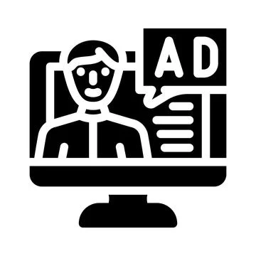 Native advertising glyph icon vector illustration 스톡 일러스트