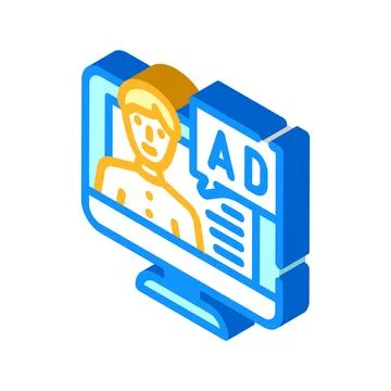Native advertising isometric icon vector illustration 스톡 일러스트