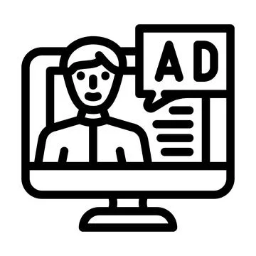Native advertising line icon vector illustration 스톡 일러스트
