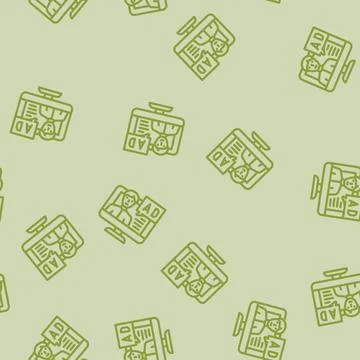 Native advertising line vector seamless pattern Stock Illustration