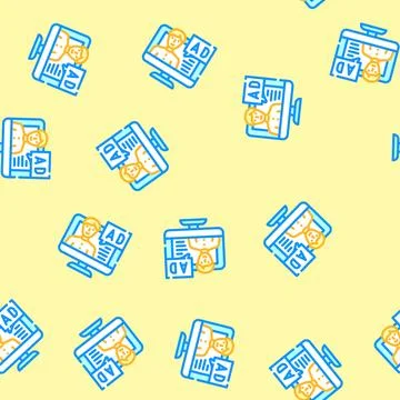 Native advertising vector seamless pattern Stock Illustration