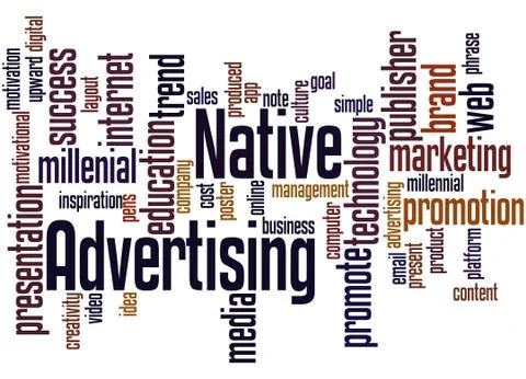 Native Advertising, word cloud concept Stock Illustration