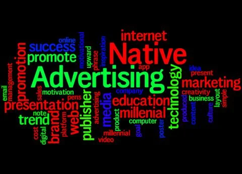 Native Advertising, word cloud concept Stock Illustration