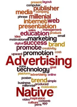 Native Advertising, word cloud concept Stock Illustration