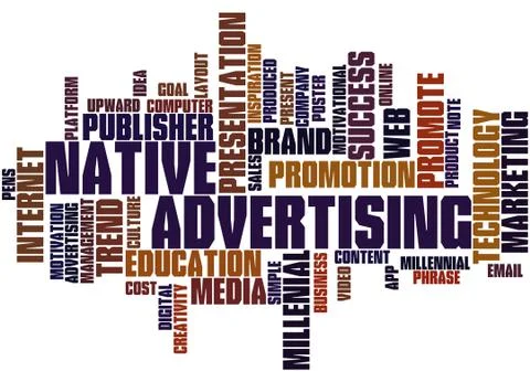 Native Advertising, word cloud concept Stock Illustration