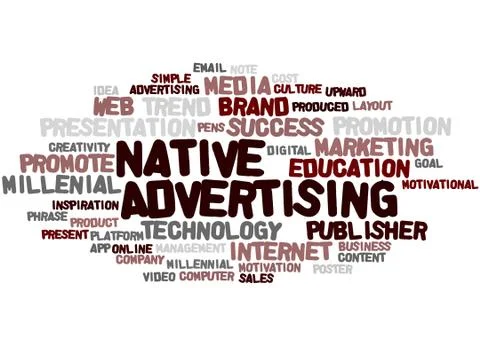 Native Advertising, word cloud concept Stock Illustration