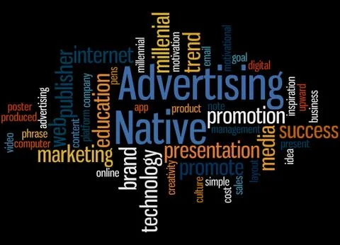 Native Advertising, word cloud concept Stock Illustration