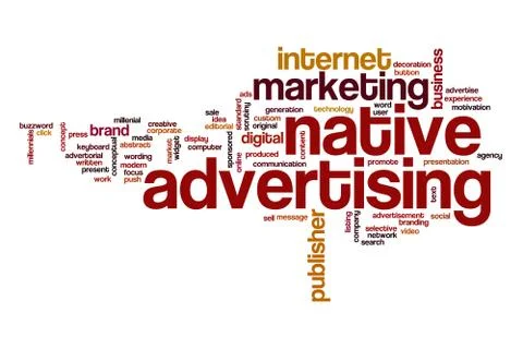 Native advertising word cloud concept Stock Illustration