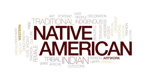 Native american animated word cloud, text design animation. Kinetic typography. Video stock 80072387