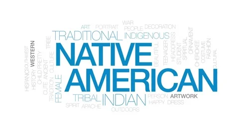 Native american animated word cloud, text design animation. Kinetic typography. Video stock 80219911