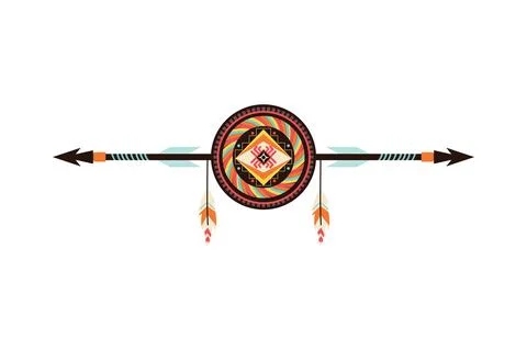Native american arrows decoration Stock Illustration