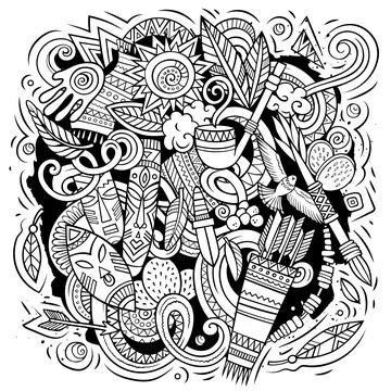Native American cartoon vector doodle design Illustrazione stock