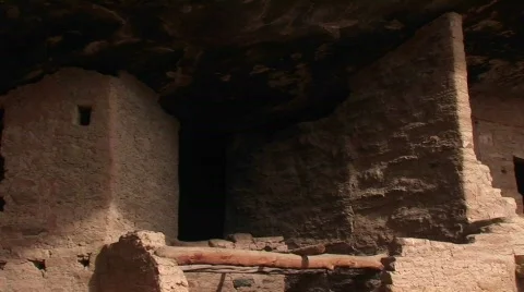 Native American cliff dwellings in Mesa Verde National Park Stock Footage
