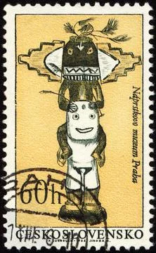 Native American craftsmanship on post stamp Stock Photos
