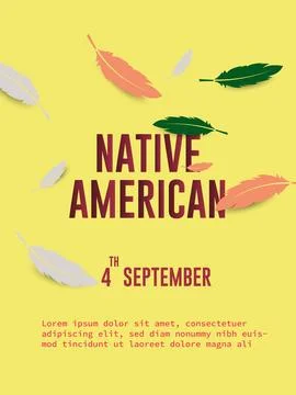 Native American Day 4th of September background concept. Poster design. Stock Illustration