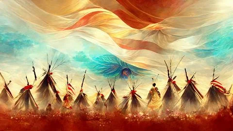 Native American Day Background Design Stock Illustration