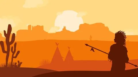 Native american day background design Stock Illustration