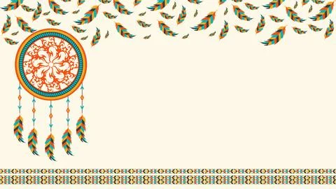 Native american day background design 库存插图