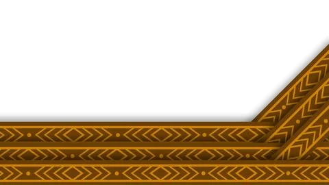 Native American Day border frame with traditional tribal geometric pattern .. Stock Illustration