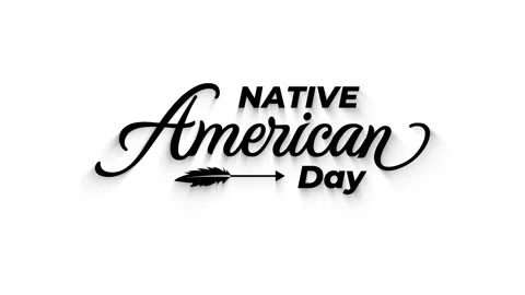 Native American Day Typography Animation, Holiday Celebration Title Stock Footage 317419243