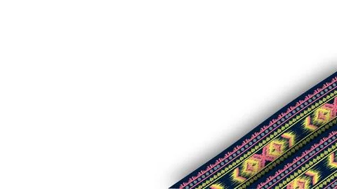 Native American Ethnic Pattern Border Template with Blank White Copy Space .. Stockfoto's