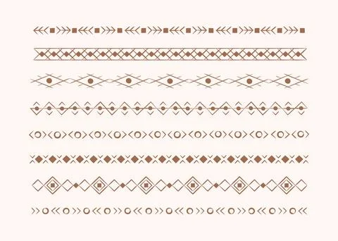 Native American ethnic pattern design stripes. Tribal geometric vector boho Stock Illustration