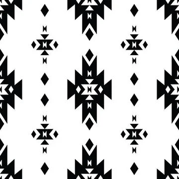 Native American ethnic repeat pattern design. Illustration of seamless Aztec. Stock Illustration