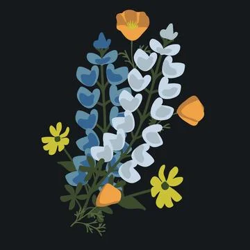 Native american flowers Stock Illustration