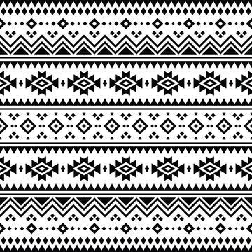 Native American geometric ethnic pattern. Seamless tribal pattern with Aztec. Illustrazione stock