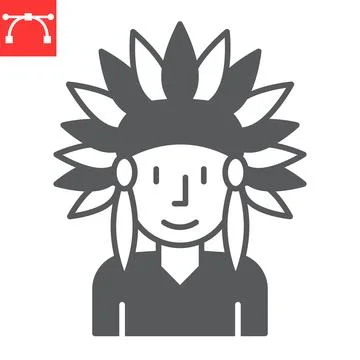 Native American glyph icon Stock Illustration