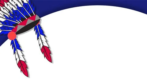 Native American Headdress Background Template for Heritage Day Celebration .. Stock Illustration