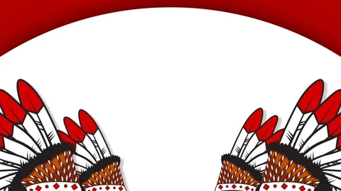 Native American Headdress Frame Animated Background for Heritage Day Celebr.. Stock Footage 345566080