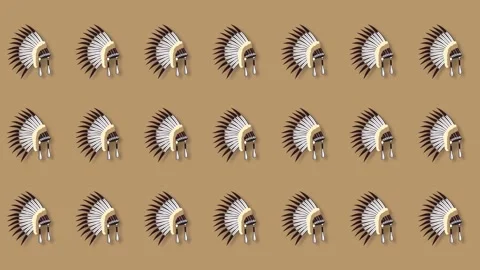Native American headdress pattern background for heritage day celebration a.. Stock Footage 345573584