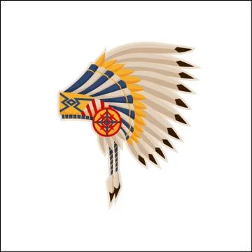 Native American Headdress Pattern Vector Icon Illustrazione stock