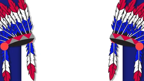 Native American Heritage Day Background Frame with Indian Feather Headdress.. Stock Footage 345563839