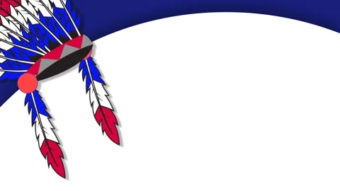 Native American Heritage Day Background Template With Indigenous Feather He.. Stock Footage 345566514